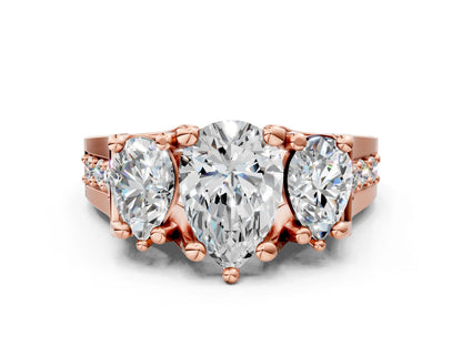 PEAR 3 STONE RING - M&D Signature Jewels