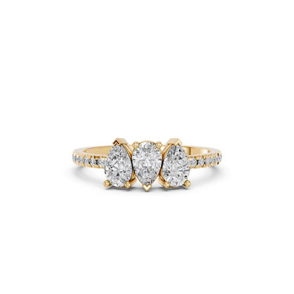 3 STONE PEAR PAVE BAND