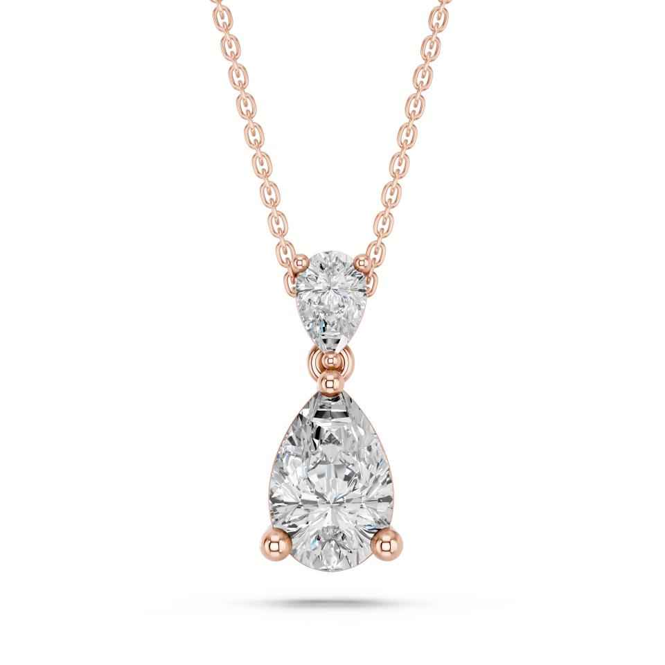 PEAR TWO STONE PENDANT