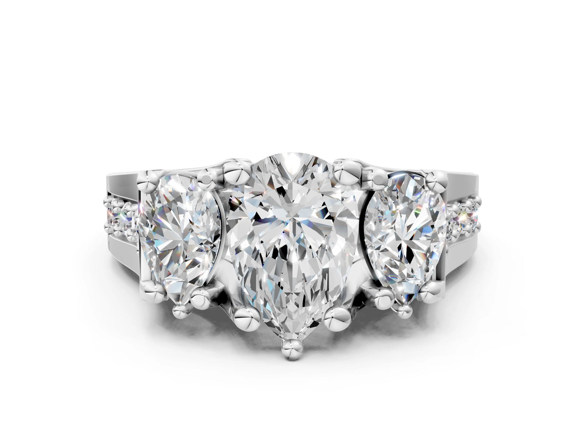 PEAR 3 STONE RING - M&D Signature Jewels