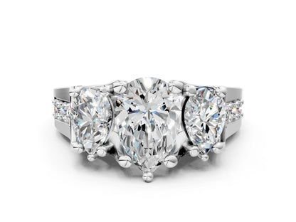 PEAR 3 STONE RING - M&D Signature Jewels