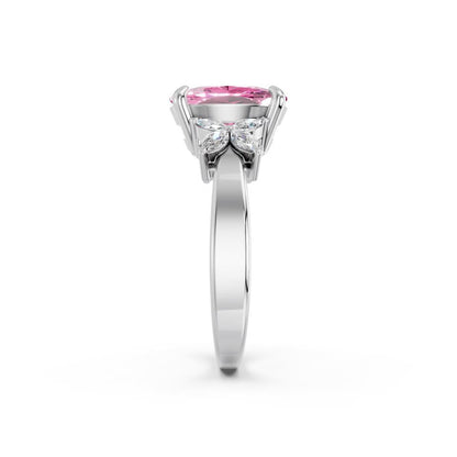 OVAL PINK HALO RING