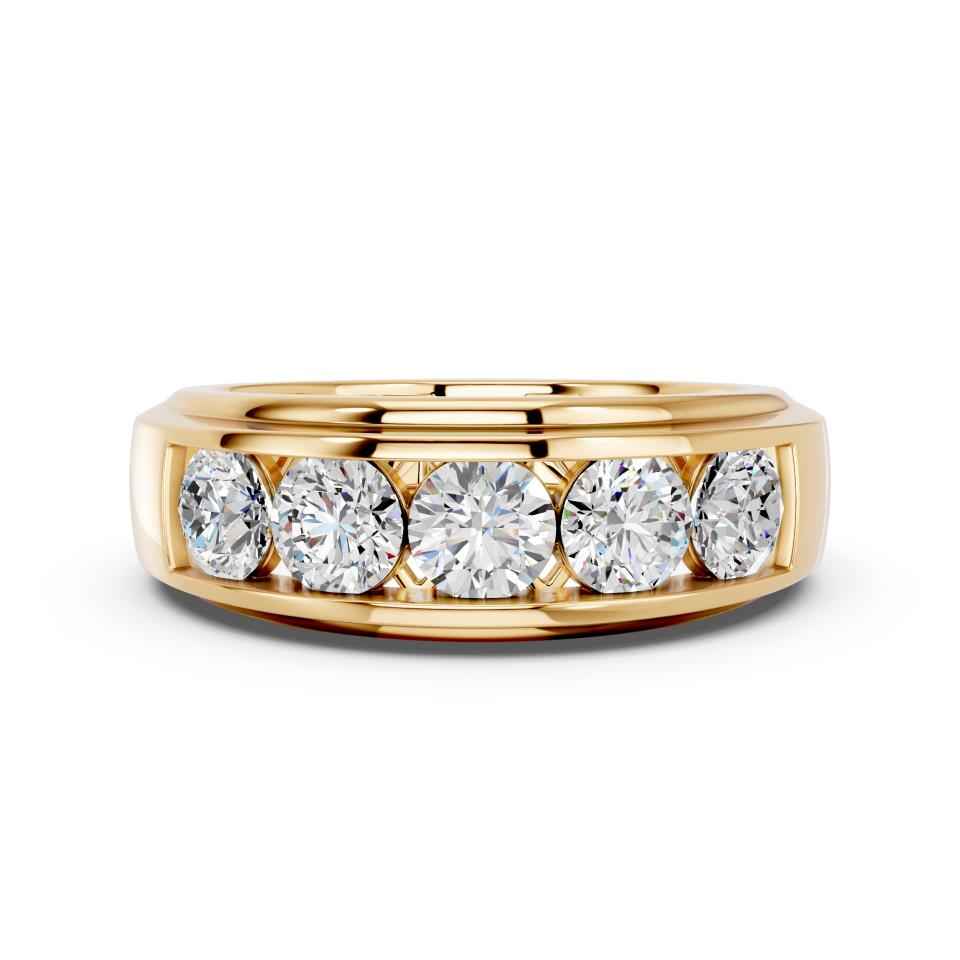 5 STONE ROUND MENS RING