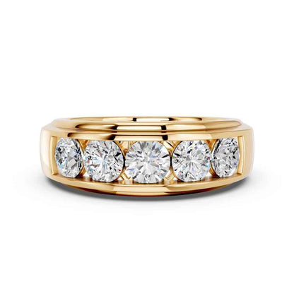 5 STONE ROUND MENS RING