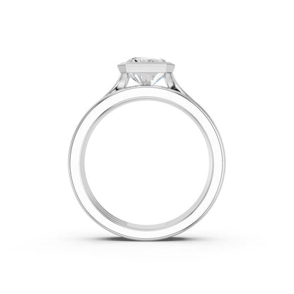 RADIANT BEZEL THREE ROW RING