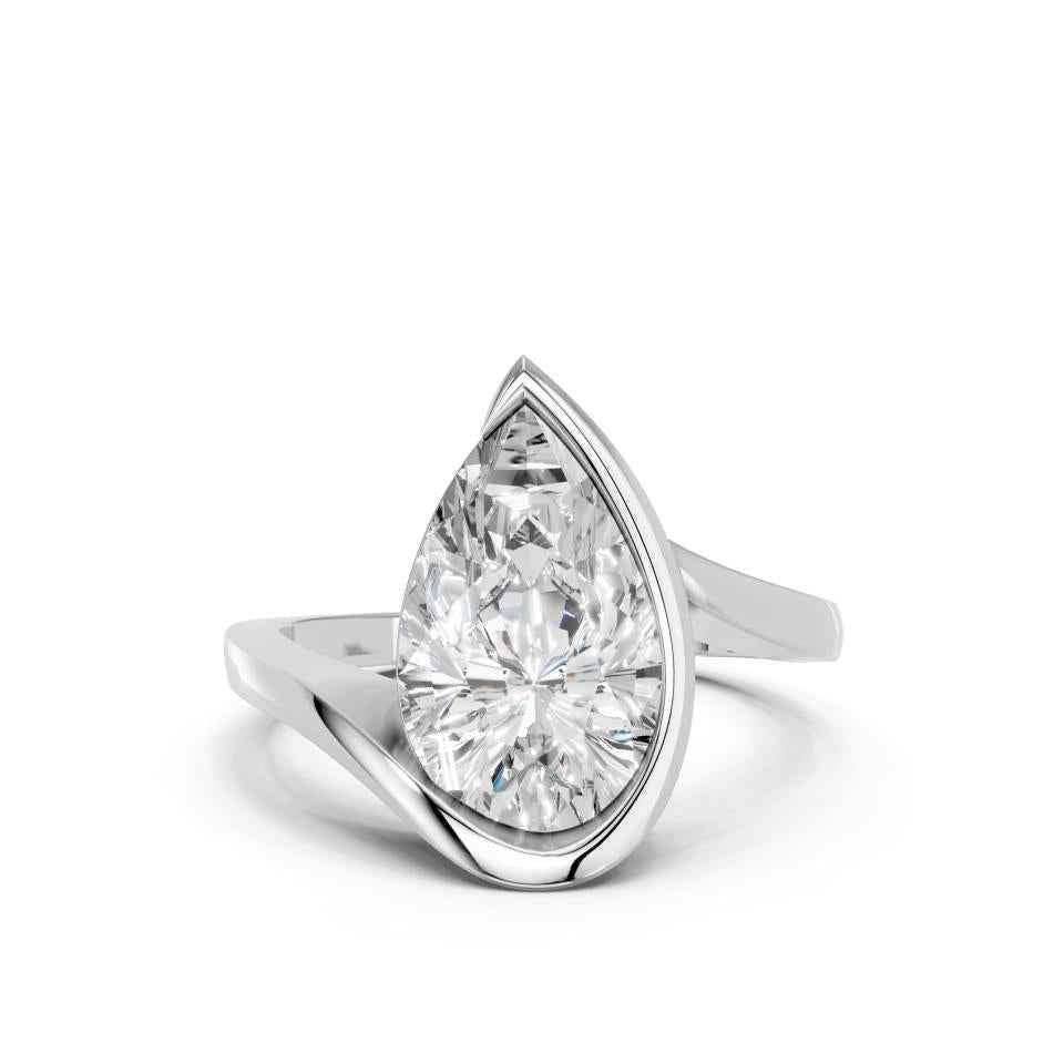 PEAR BEZEL RING