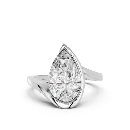 PEAR BEZEL RING