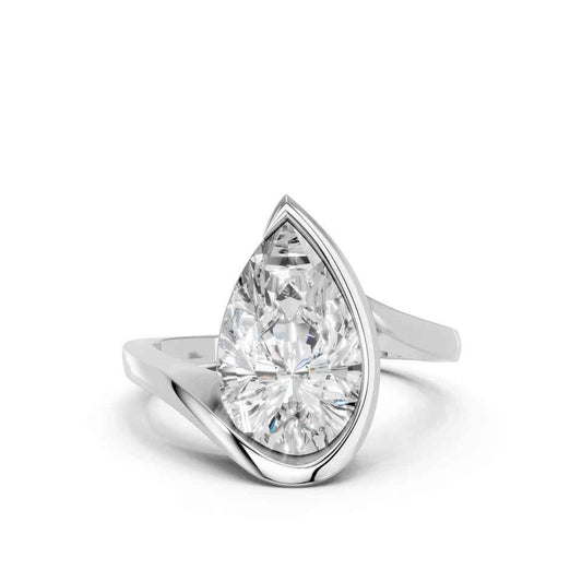 PEAR BEZEL RING