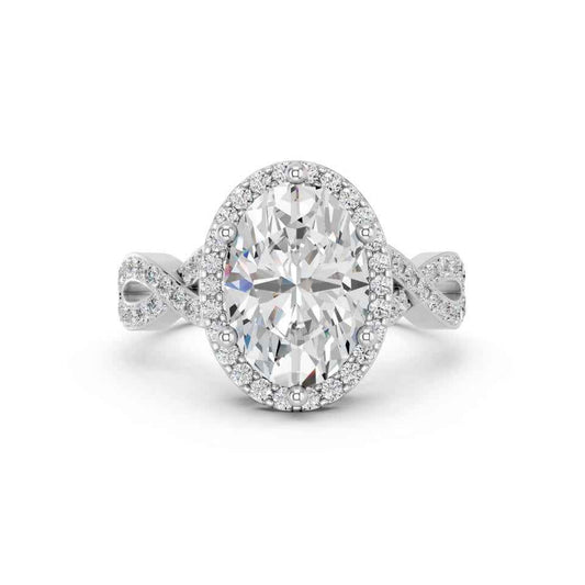 OVAL TWISTED PAVE RING