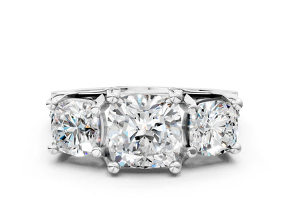 CUSHION 3 STONE RING - M&D Signature Jewels