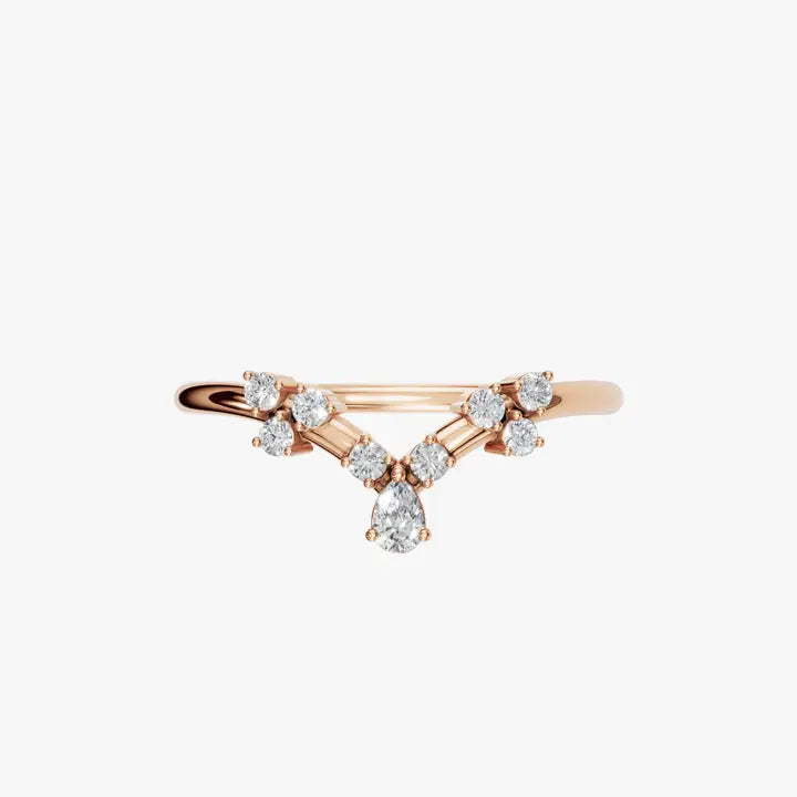 PEAR ROUND WEDDING BAND