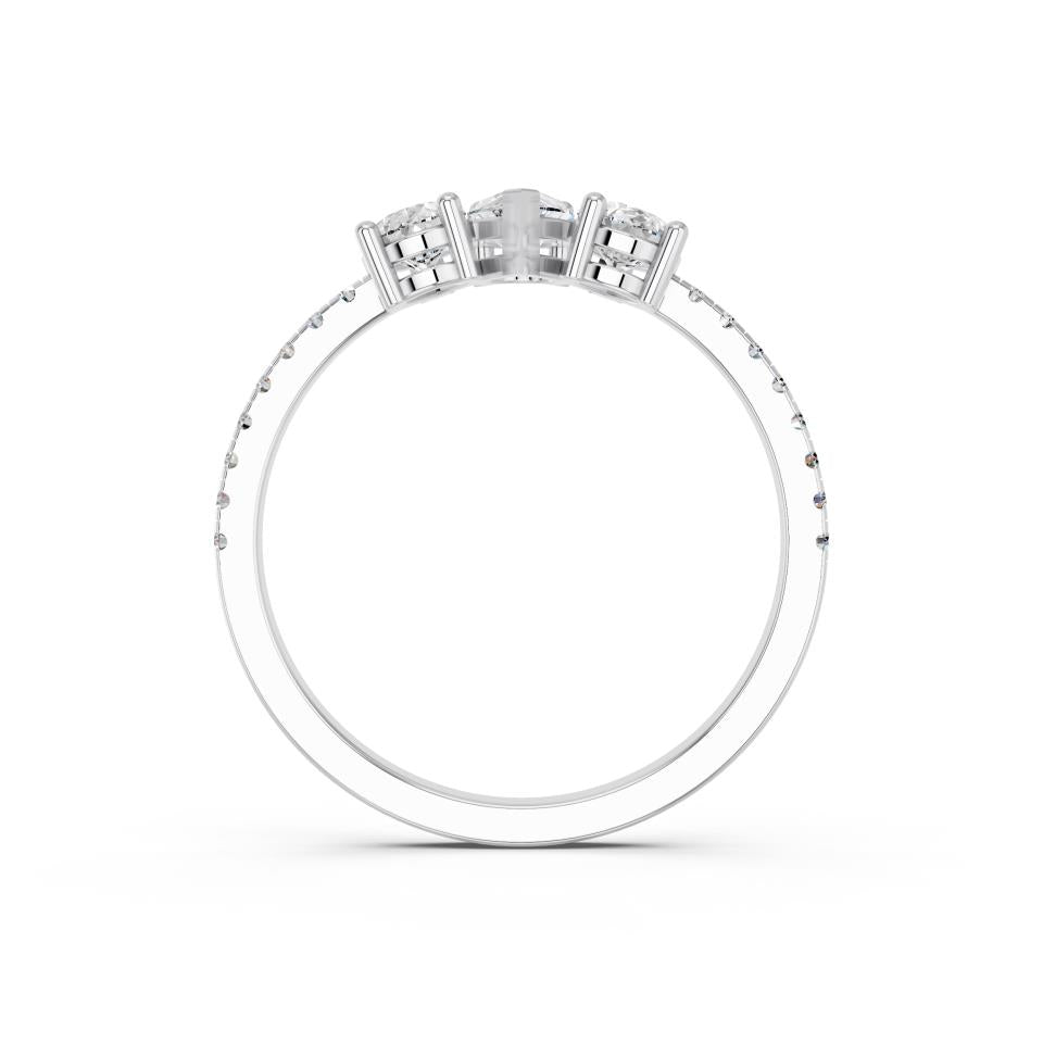 3 STONE PEAR PAVE BAND