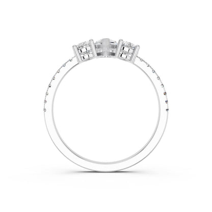 3 STONE PEAR PAVE BAND