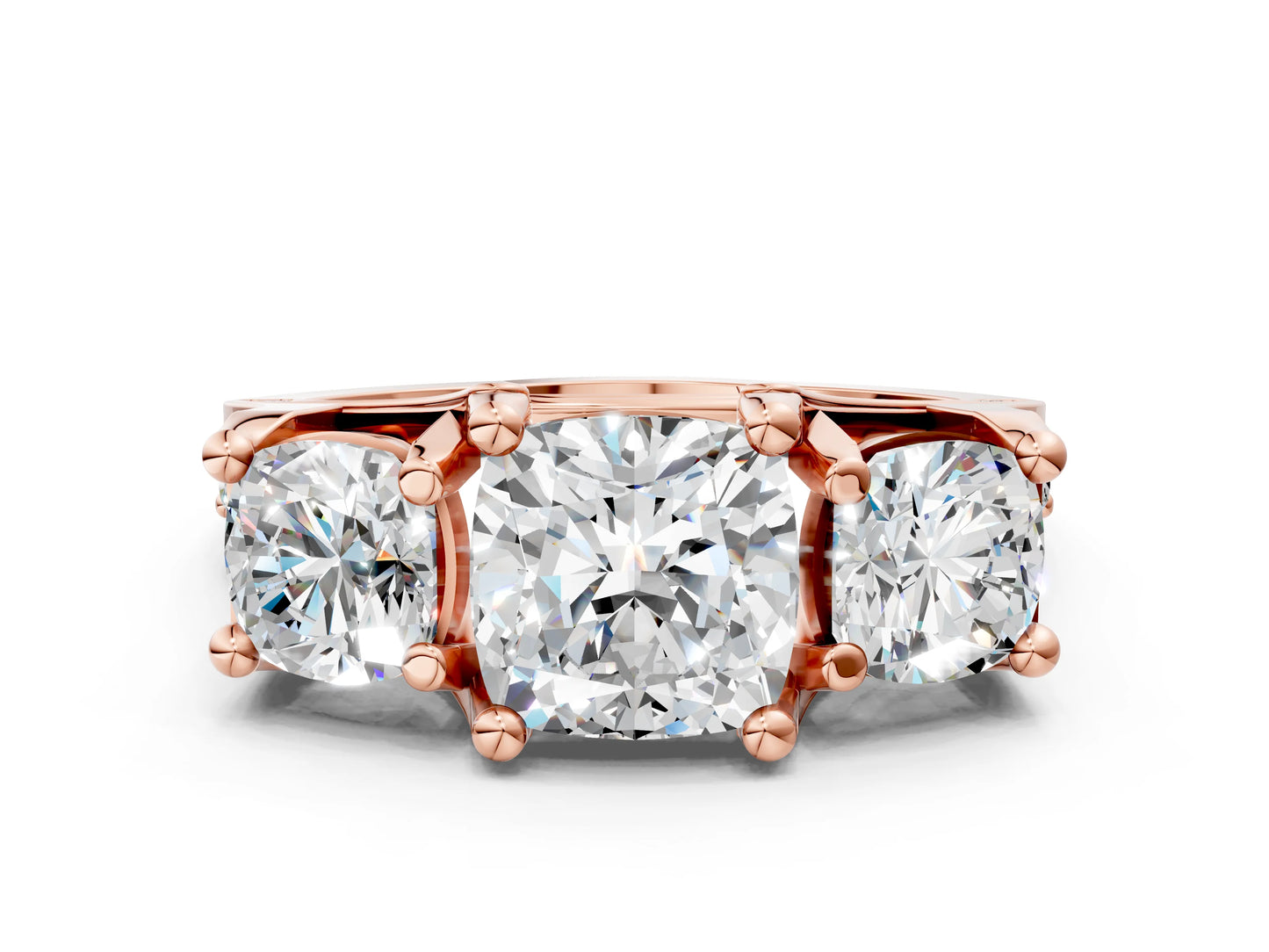 CUSHION 3 STONE RING - M&D Signature Jewels