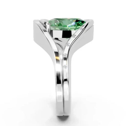 OVAL PAVE ENGAGEMENT RING