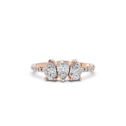 3 STONE PEAR PAVE BAND