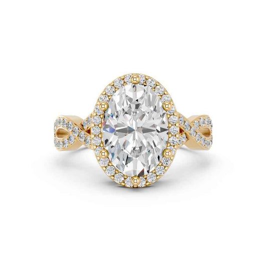 OVAL TWISTED PAVE RING