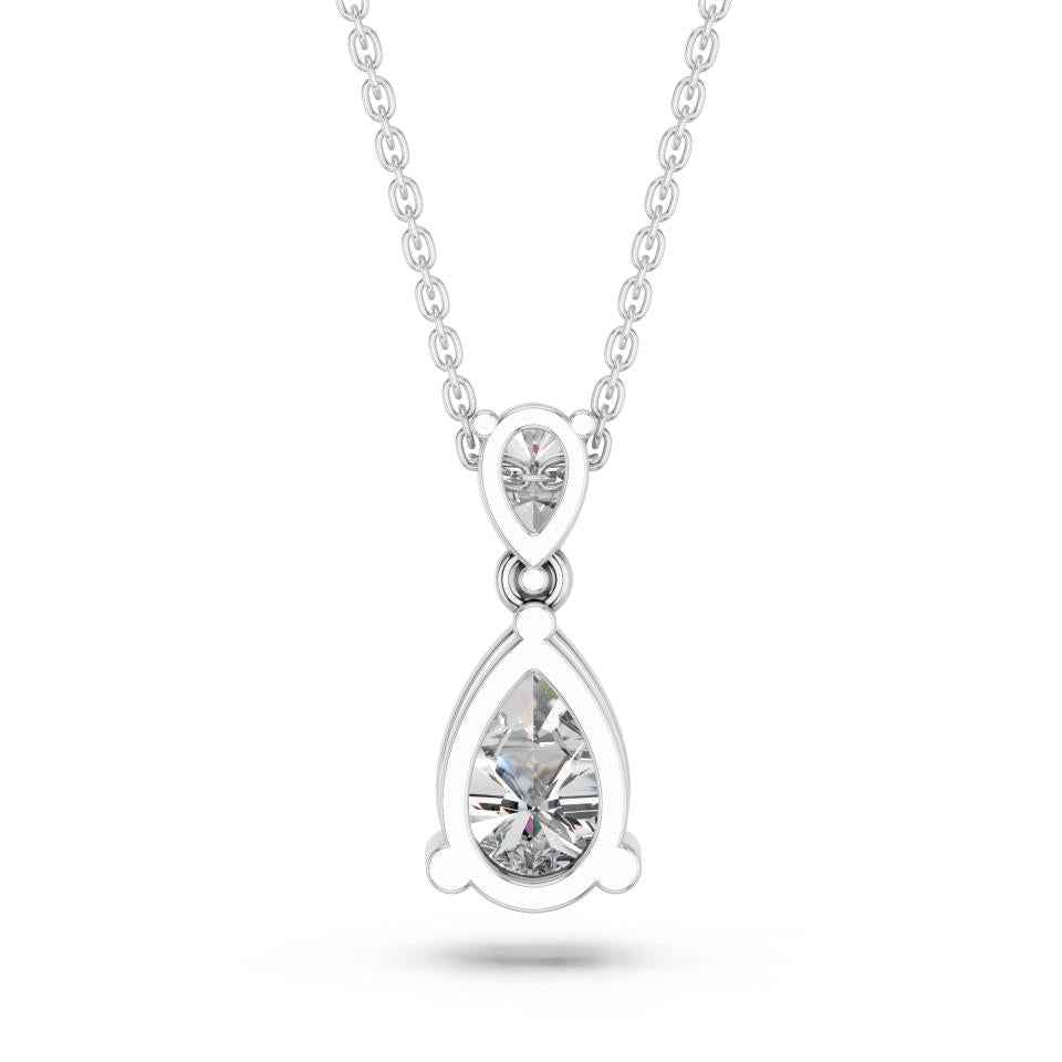 PEAR TWO STONE PENDANT
