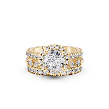 ROUND HALO PAVE BRIDAL SET