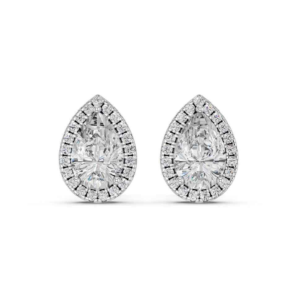 PEAR HALO EARRING