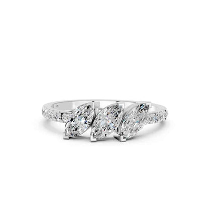 3 STONE MARQUISE PAVE BAND