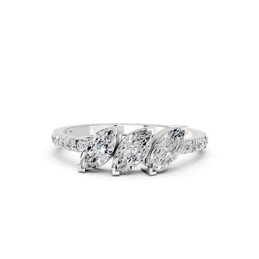 3 STONE MARQUISE PAVE BAND