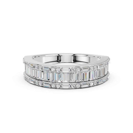 BAGUETTE  CHANNEL SET WEDDING BAND
