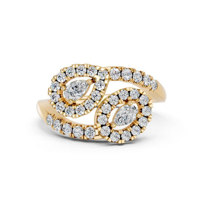 PEAR TWO STONE FANCY RING