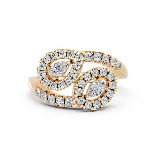 PEAR TWO STONE FANCY RING