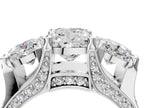 CUSHION 3 STONE RING