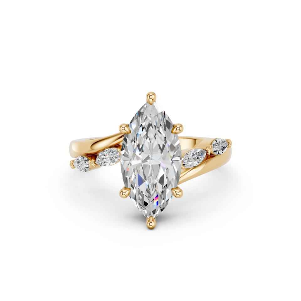 MARQUISE RING WITH SIDE STONES