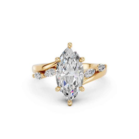 MARQUISE RING WITH SIDE STONES