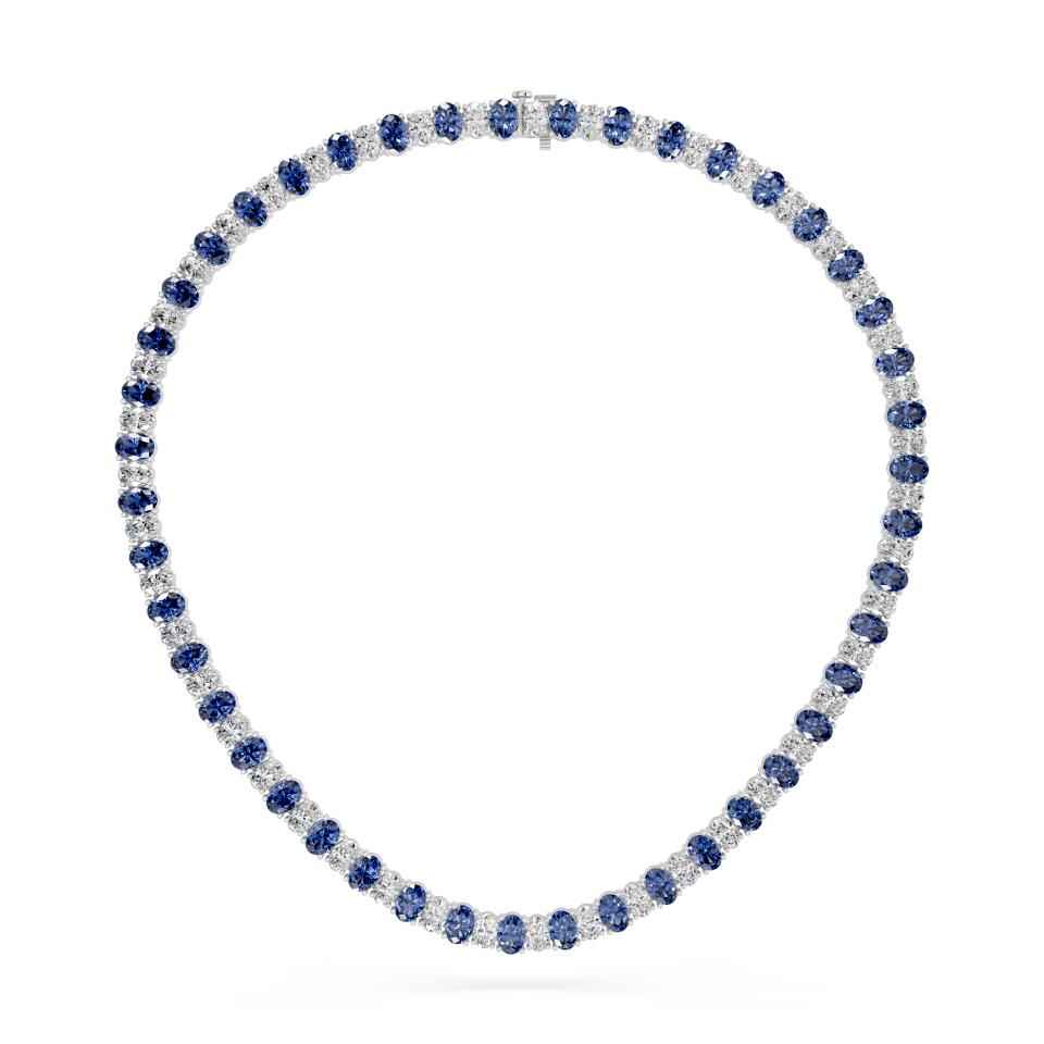 OVAL BLUE SAPPHIRE NECKLACE