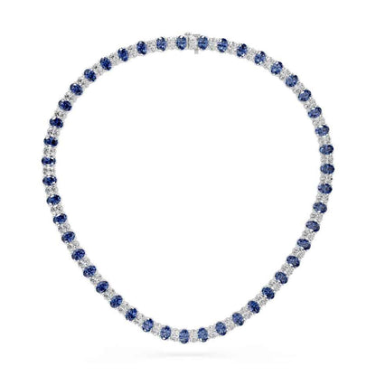 OVAL BLUE SAPPHIRE NECKLACE