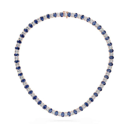 OVAL BLUE SAPPHIRE NECKLACE