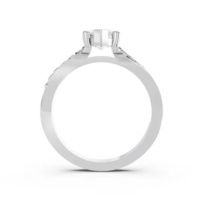 MARQUISE RING WITH TWISTED PAVE BAND
