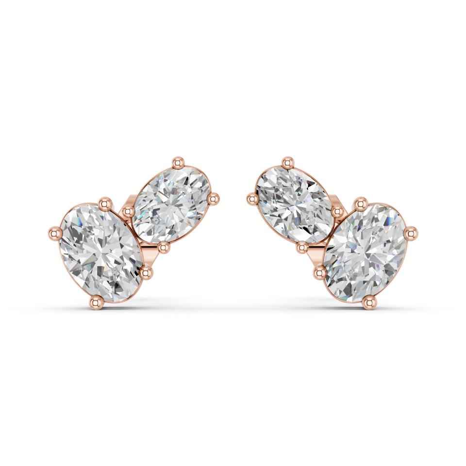OVAL TWO STONE EARRING
