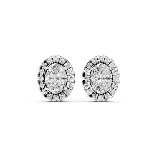 OVAL HALO EARRING