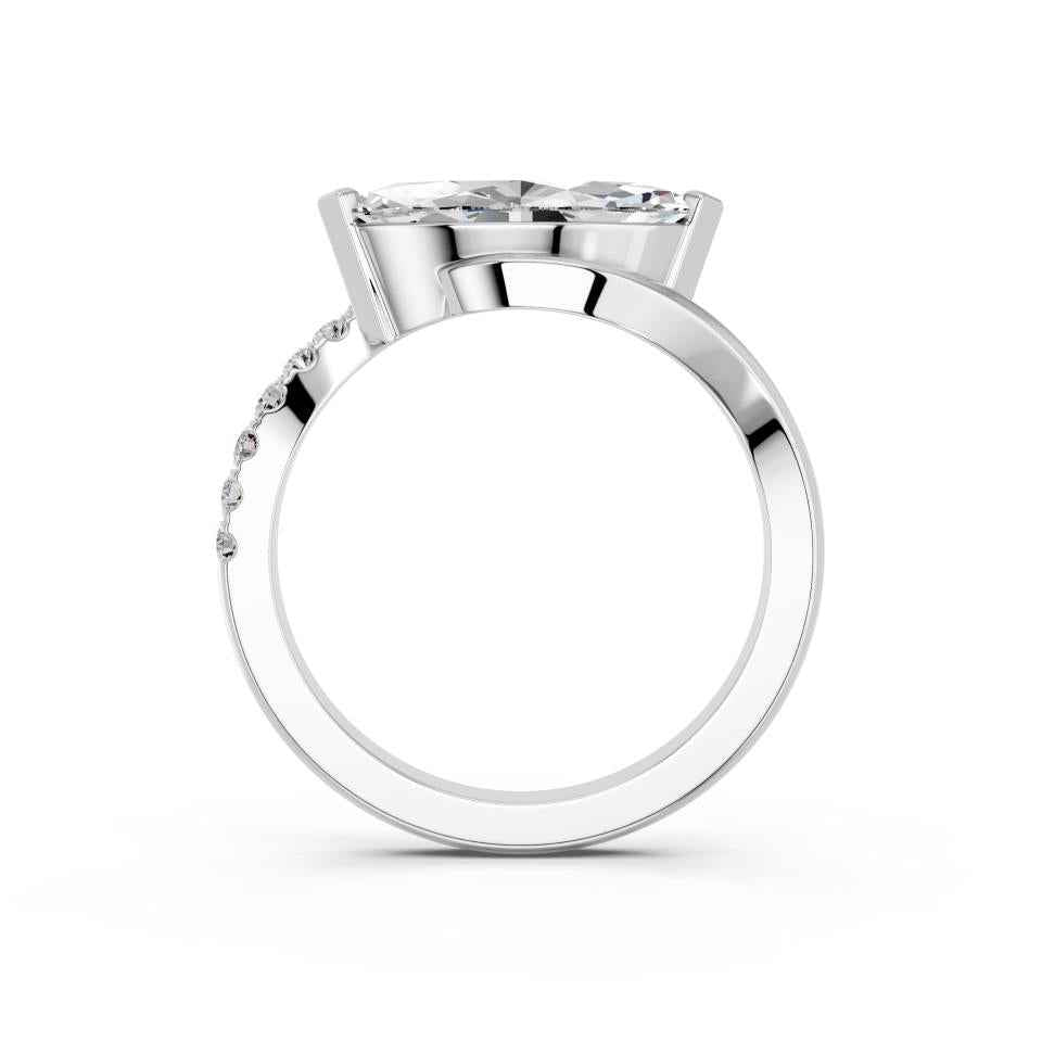 MARQUISE E-W RING WITH PAVE STONES
