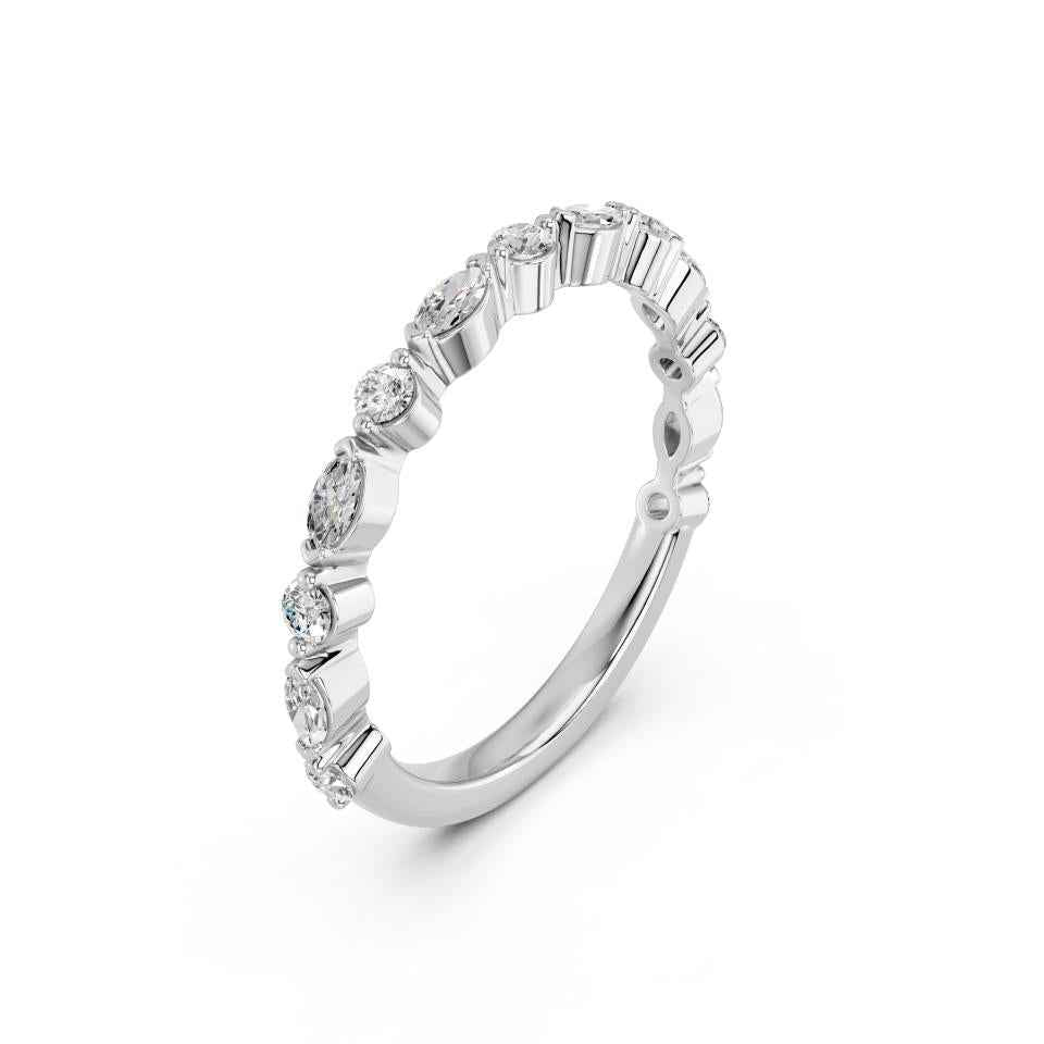 MARQUISE ROUND WEDDING BAND