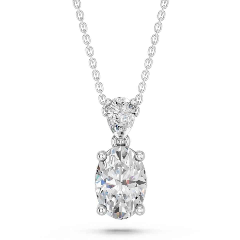 OVAL PEAR TWO STONE PENDANT