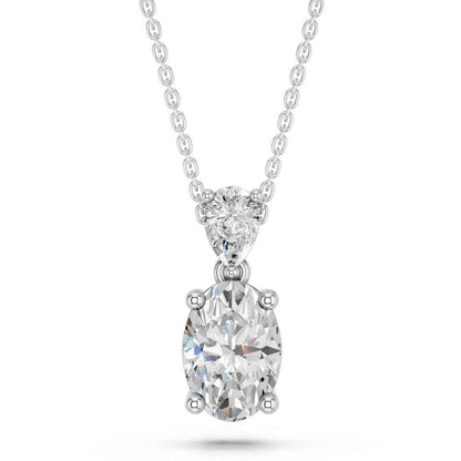OVAL PEAR TWO STONE PENDANT