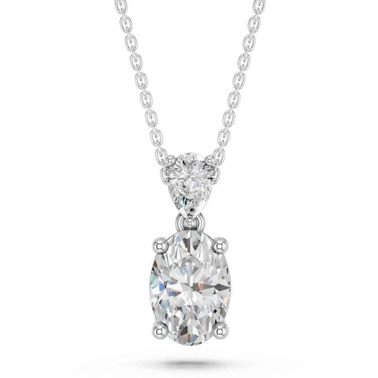 OVAL PEAR TWO STONE PENDANT