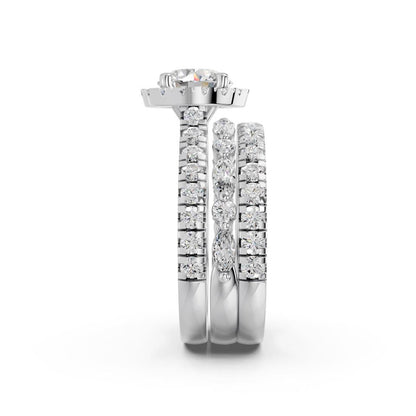 ROUND HALO PAVE BRIDAL SET