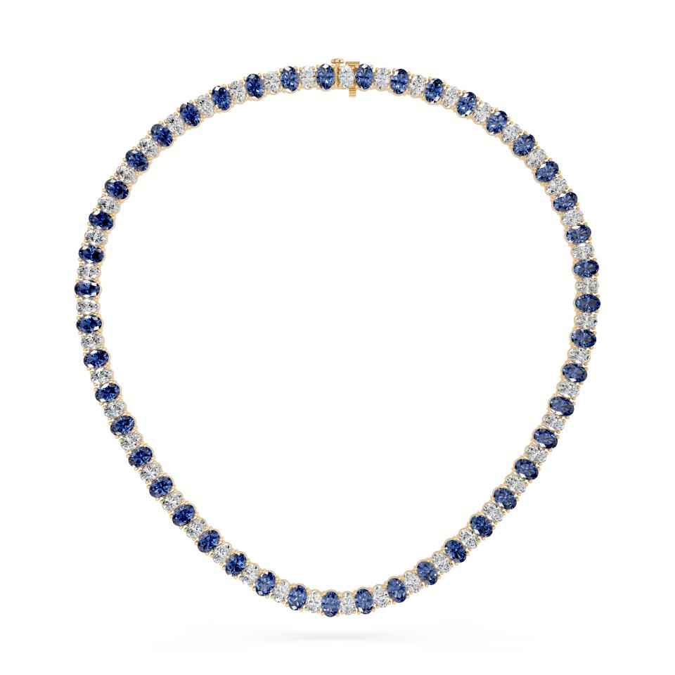 OVAL BLUE SAPPHIRE NECKLACE