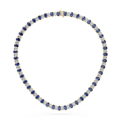 OVAL BLUE SAPPHIRE NECKLACE