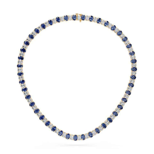 OVAL BLUE SAPPHIRE NECKLACE
