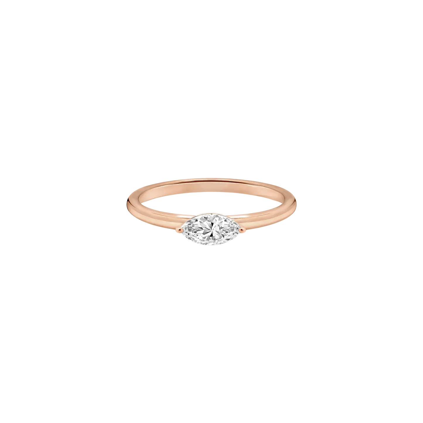 MARQUISE E-W LAB DIAMOND SOLITAIRE RING