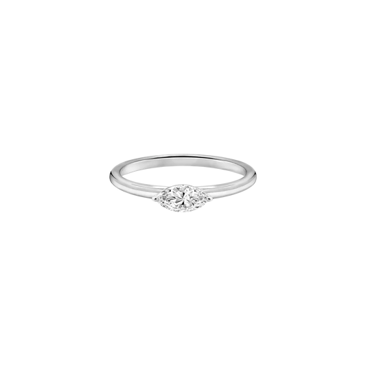 MARQUISE E-W LAB DIAMOND SOLITAIRE RING