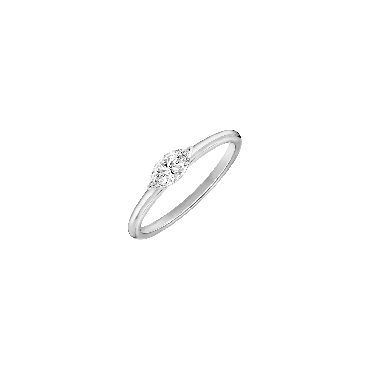 MARQUISE E-W LAB DIAMOND SOLITAIRE RING